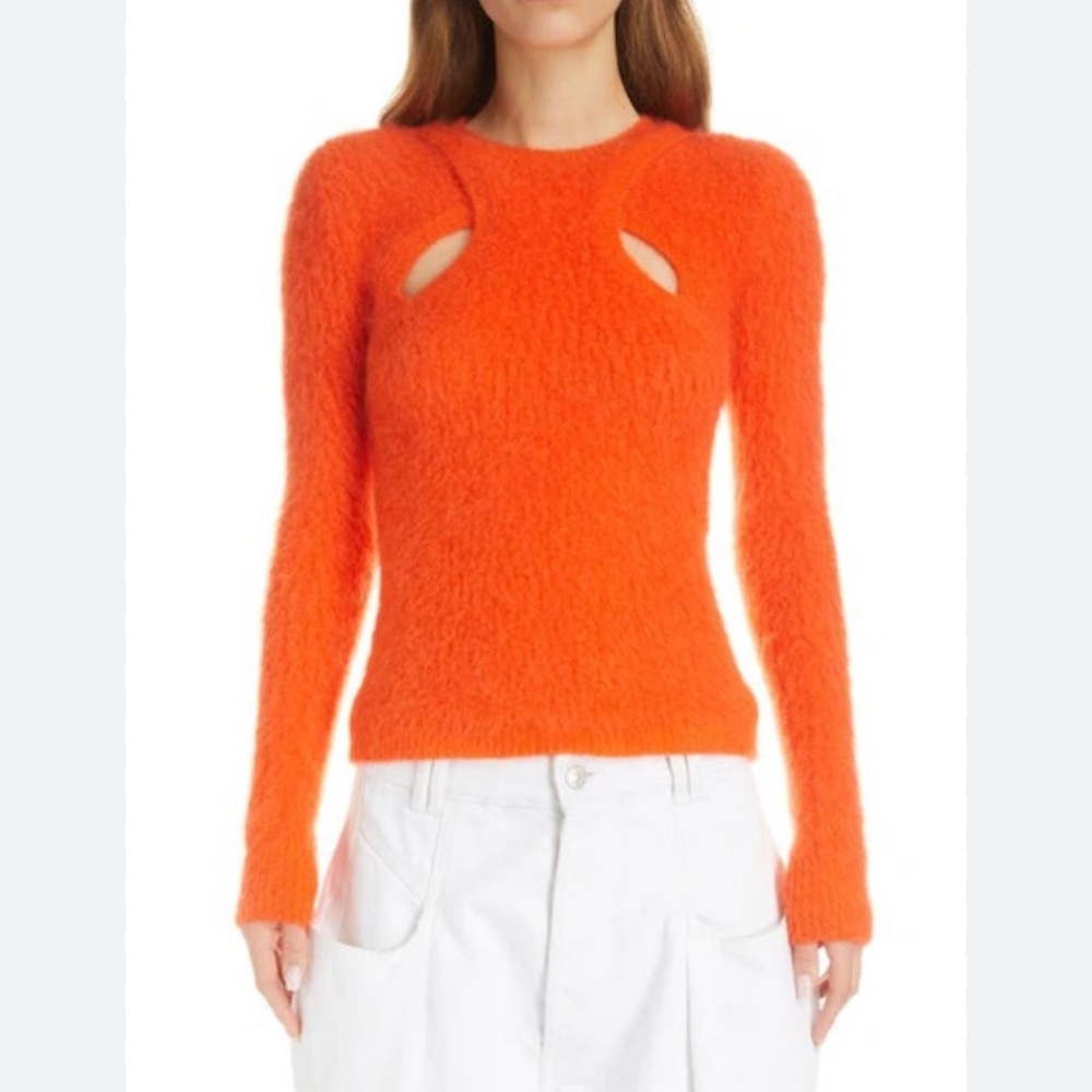 Isabel Marant Alford Cutout Fuzzy Knit Sweater